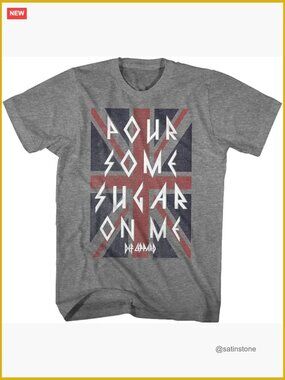 Def Leppard 80s Heavy Metal Band Rock n Roll Pour Some Sugar Adult T-Shirt